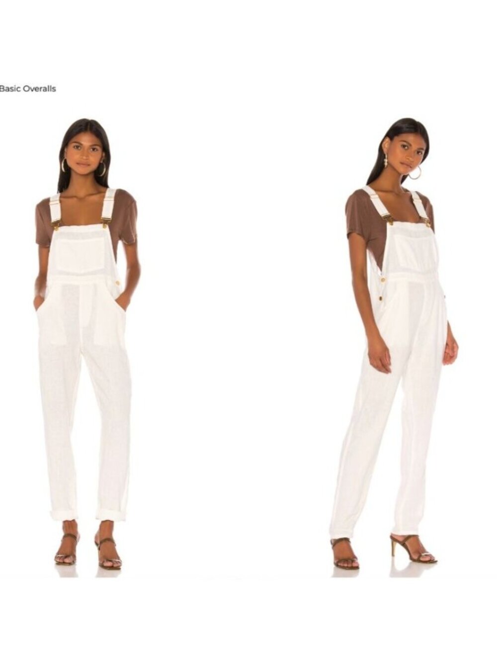 WeWoreWhat White Linen Basic Overalls XS